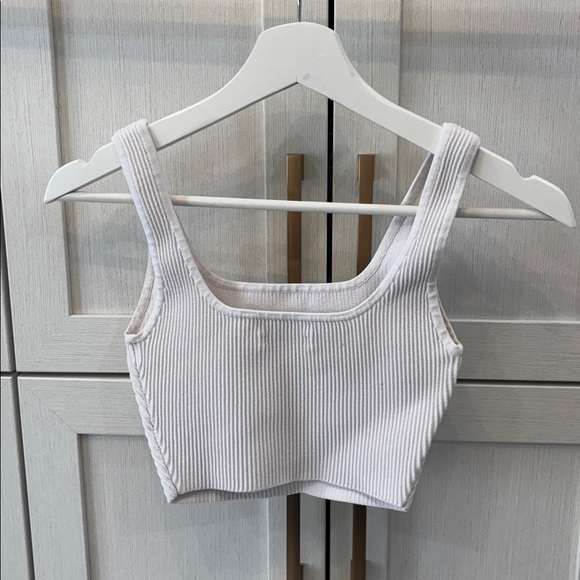 Babaton Ribbed Knit Top in White - Picture 2 of 3
